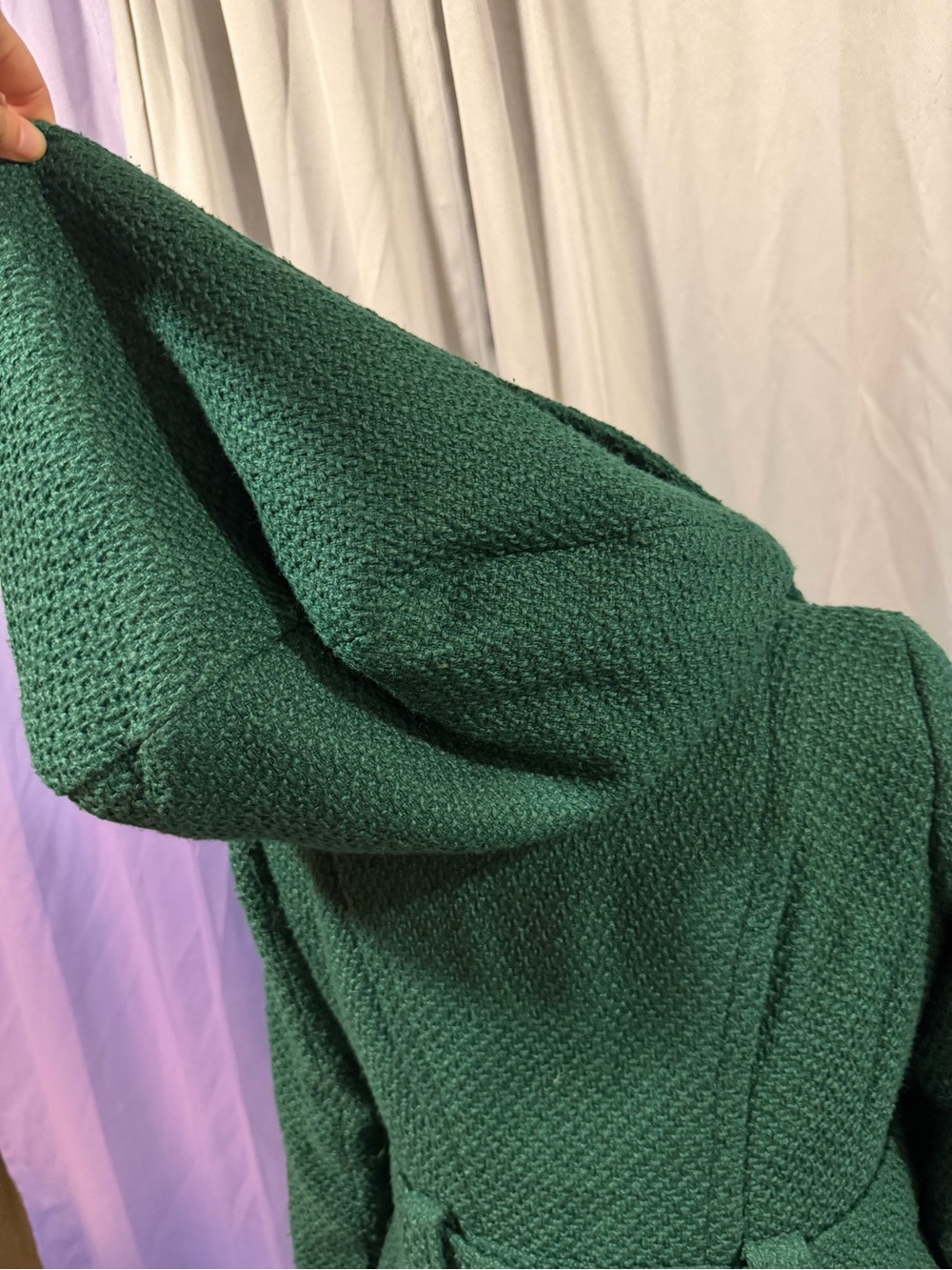 STEVE MADDEN ONCE UPON A THYME kelly green Hooded modcloth Belted peacoat - Picture 5 of 8
